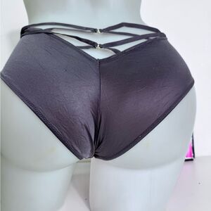 🔥Victoria's Secret Gray Strappy cheeky Panties Sz L NWT